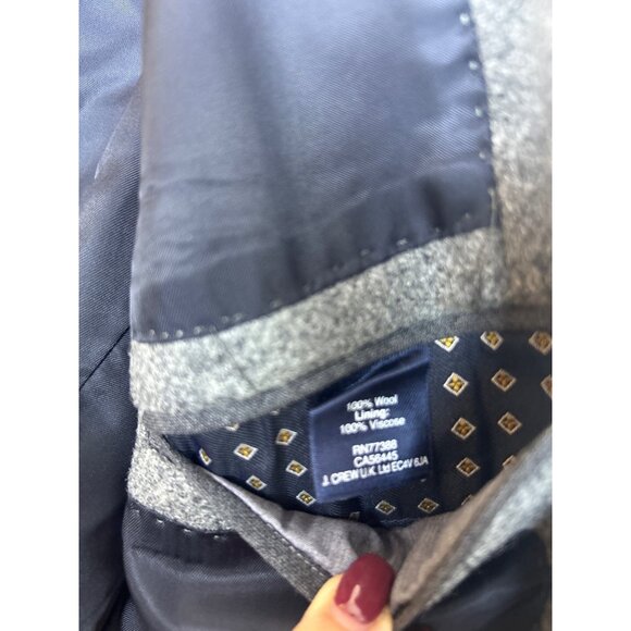 NWT J. Crew Ludlow Blazer Men’s 38R Gray Wool Moon Yorkshire Suede Patches READ - Picture 11 of 16